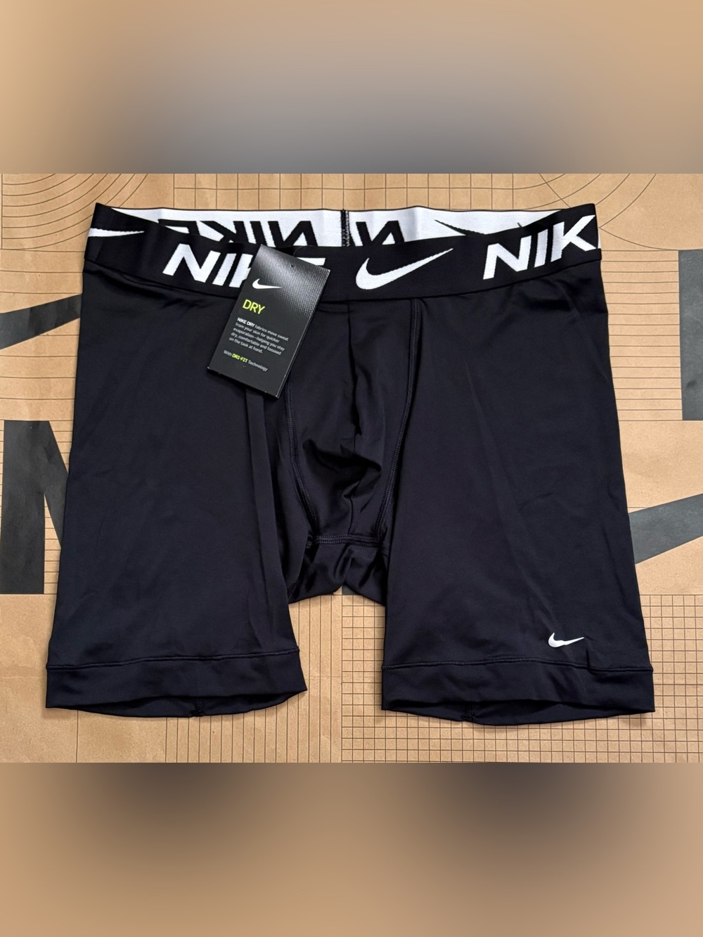 Nike Black Dri-FIT Logo Waistband Micro Boxer Briefs Fitted Compression Shorts